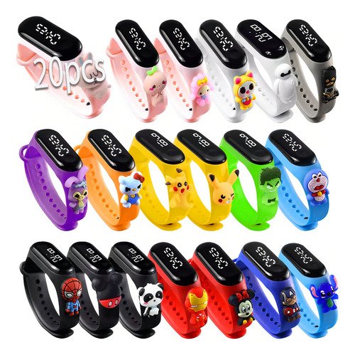 TGEXYI 20pcs Reloj Digital Led Dibujos Animados Niña Niño Mayoreo Pulseras Mayoreo Reloj Niña Reloj Para Niños Reloj Para Niño Reloj Para Niña - $ 207.48