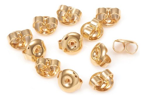 Tope Mariposa Aretes Acero Inoxidable Dorado 100 Piezas - $ 211.65