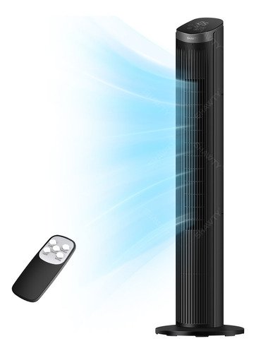 Ventilador De Torre Shawty® 40 Pulgadas 100cm Con Control Remoto, 5 Velocidades Temporizador 12h, Silencioso Y Portátil, Ideal Dormitorio, Oficina, Cocina - $ 657.31