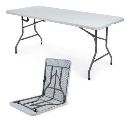 Vitasense Mesa-03 180cm Plegable de Exterior Color Blanco de Acero y Plástico - $ 675.48