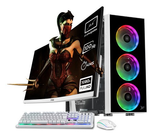 Xtreme Pc Gaming Amd Radeon Vega Renoir Ryzen 7 5700g 16gb Ssd 1tb Monitor Curvo 23.8 100hz Wifi Dragonfly White - $ 9,999