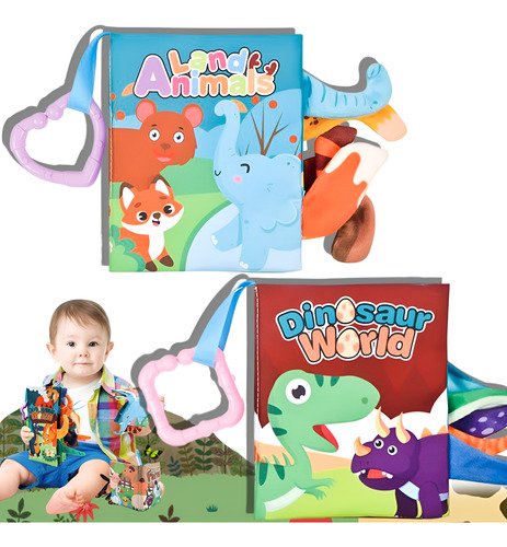 2 Libro Estimulante Sensorial Didactico De Tela Textura Bebe - $ 158.7