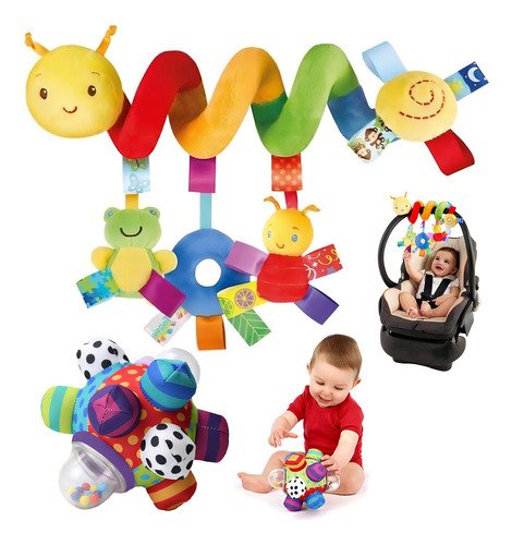 2pcs Peluche Sonaja Juguete Espiral Para Bebe Carriola, Cuna - $ 181.5