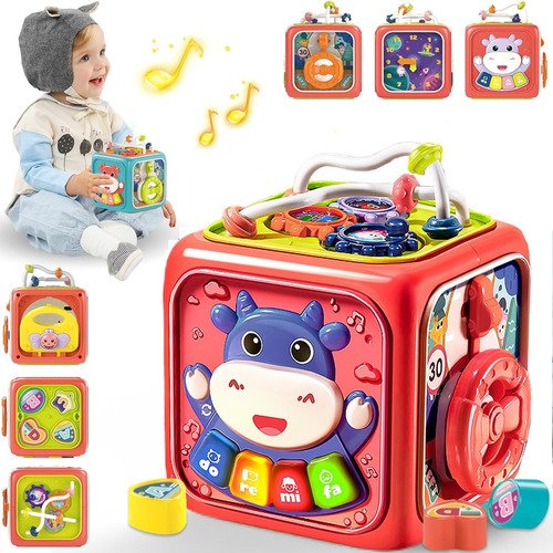 Cubo Didáctico Juguete Montessori Educativo 6 En 1 Para Bebé - $ 212.97