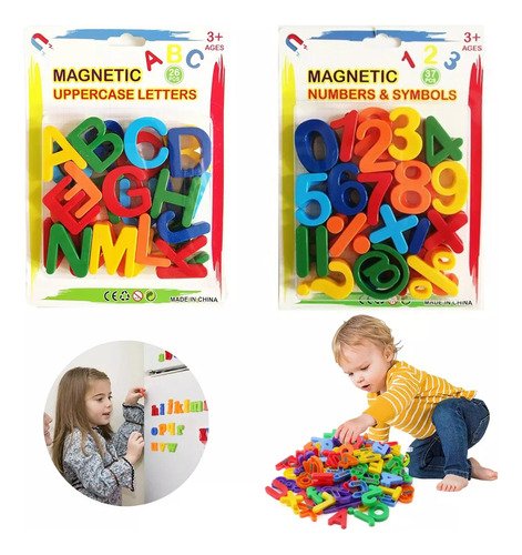 Juguete Didáctico Abecedario Alfabeto Letra Imán Números Color Color - $ 128.59